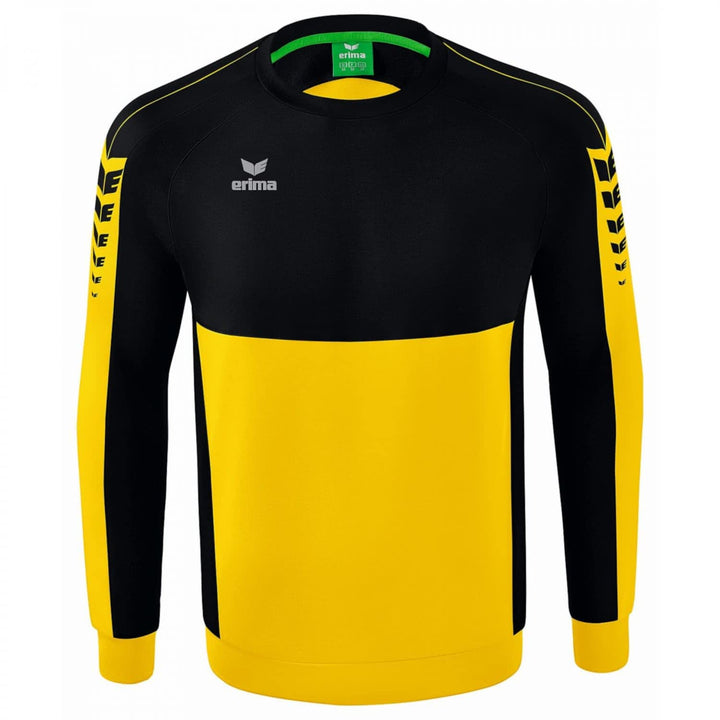 Erima Unisex Kinder Casual Six Wings Sweatshirt 152 Gelb/Schwarz, 152 Gelb/Schwarz