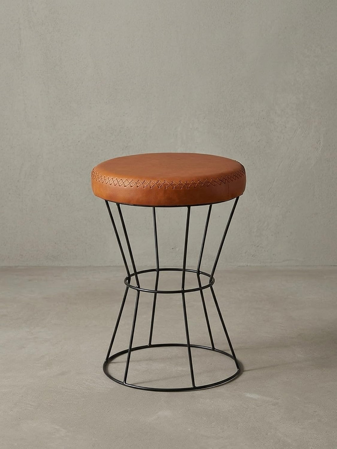 KADIMA DESIGN Industrial Sitzhocker, Sicherer Sitzkomfort in extravagantem Echtleder