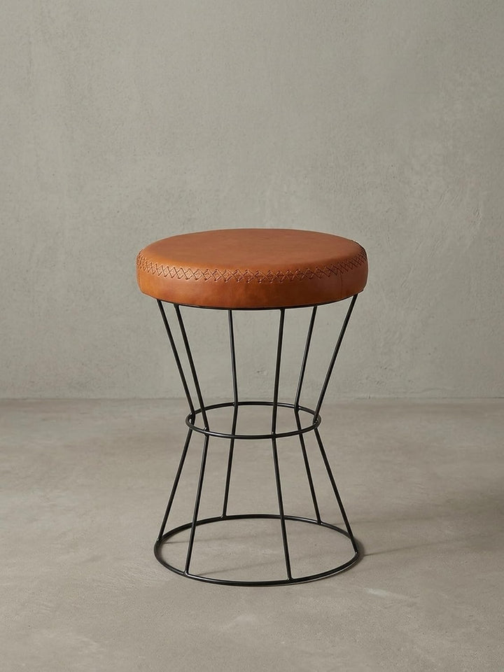 KADIMA DESIGN Industrial Sitzhocker, Sicherer Sitzkomfort in extravagantem Echtleder