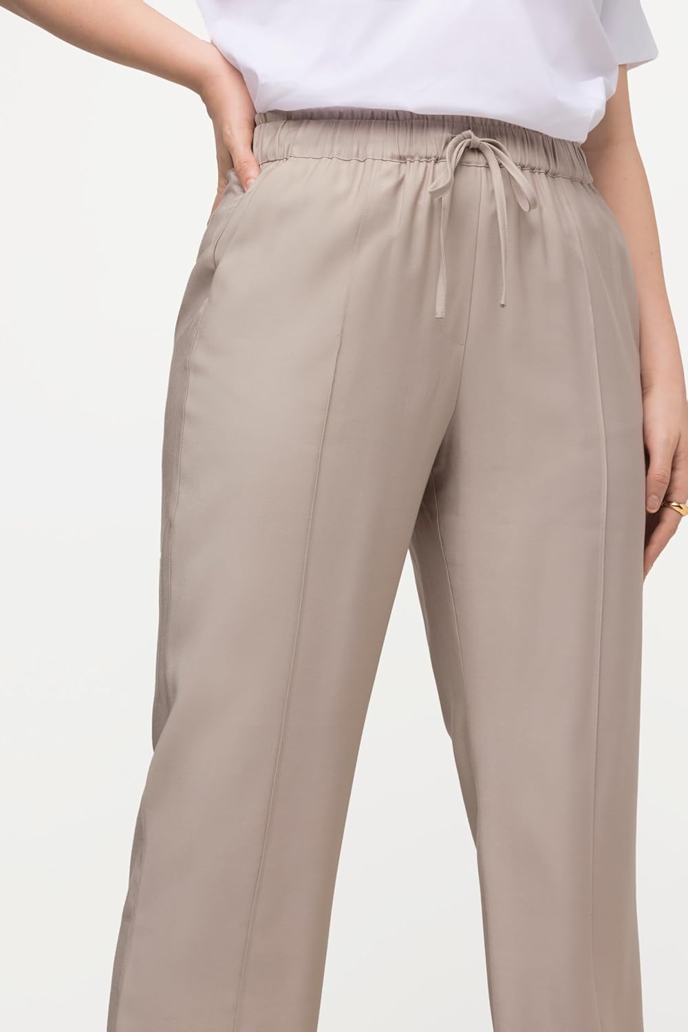 Ulla Popken Damen Hose 46 Graubeige, 46 Graubeige