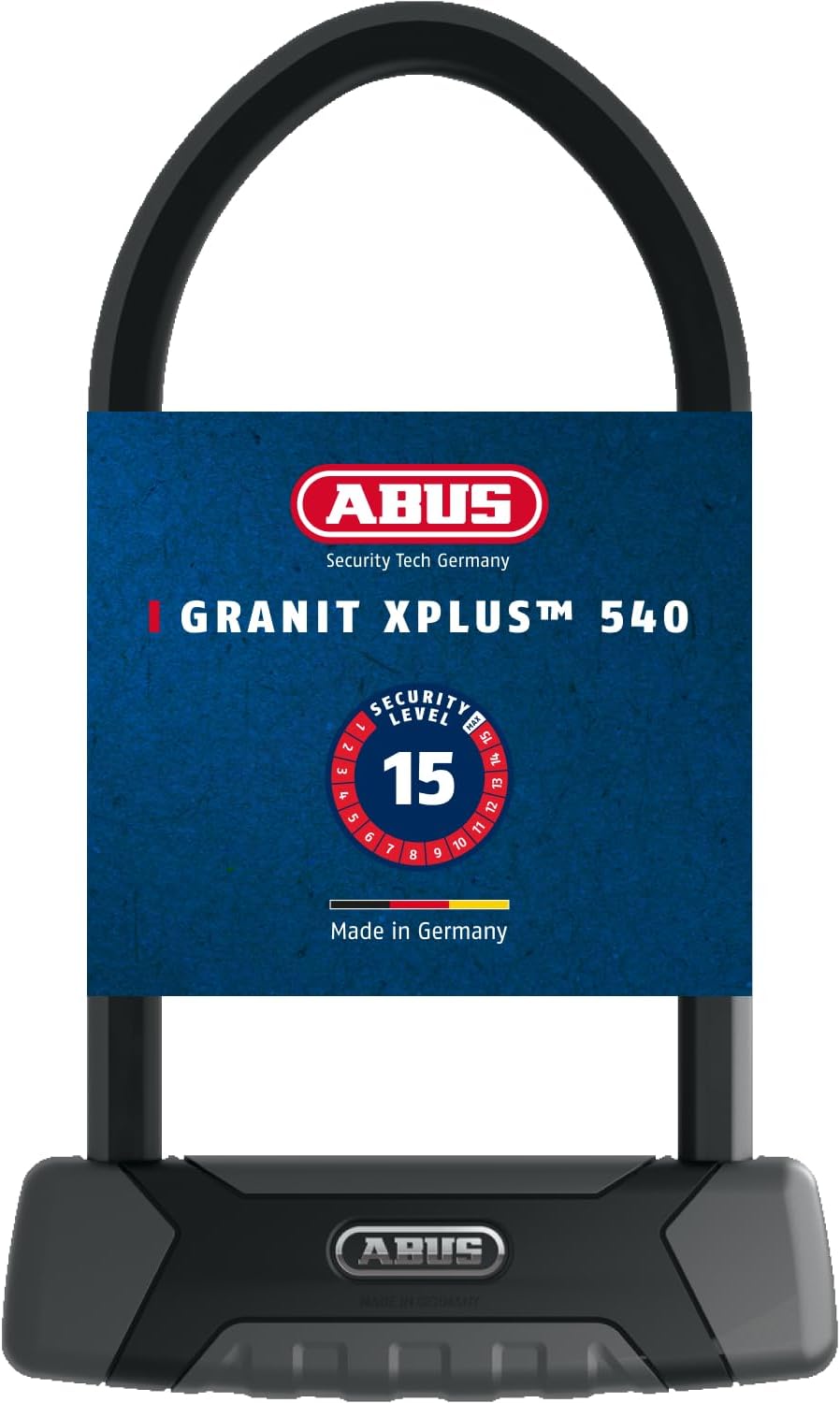 ABUS Bügelschloss Granit XPlus 540 + SH B-Halterung - Fahrradschloss mit XPlus Zylinder als Manipula