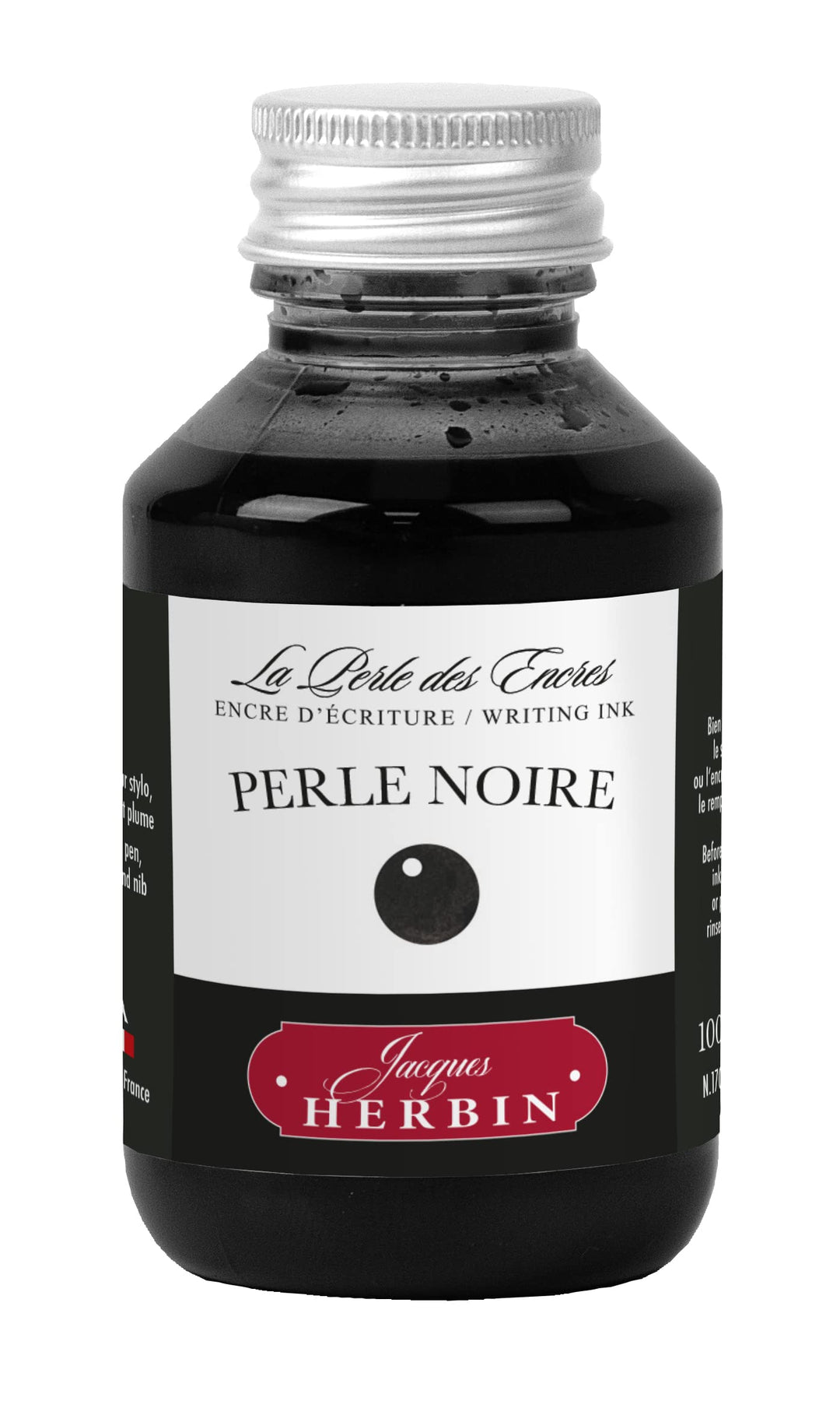 Jacques Herbin Fountain Pen Ink 100Ml Perle Noire by Jacques Herbin Schwarze Perle 100 ml, Schwarze