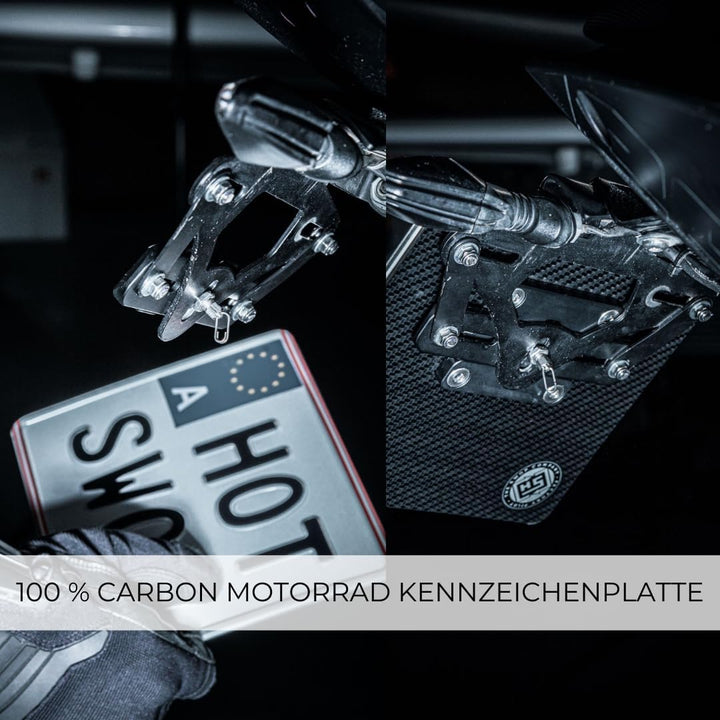 HS | Carbon Motorrad Kennzeichenplatte, Österreich 205 x 165 mm AT 205 x 165 mm, AT 205 x 165 mm