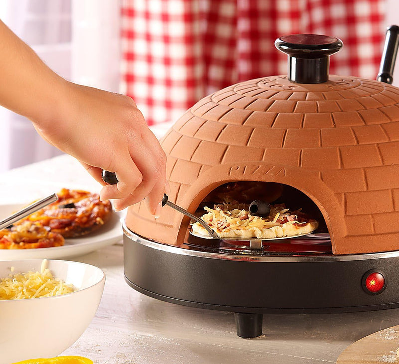Cucina di Modena Pizzadom: Pizzaofen mit echter Terrakotta-Haube für 4 Personen (Tisch
