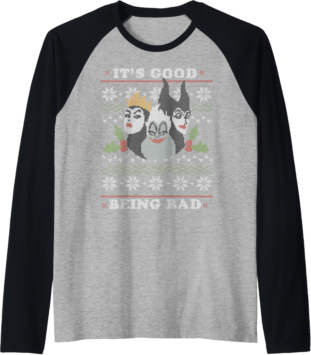 Disney Villains Good Bad Ugly Weihnachten Sweater Raglan