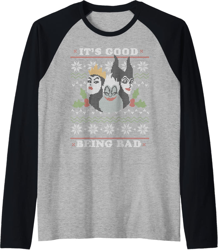 Disney Villains Good Bad Ugly Weihnachten Sweater Raglan