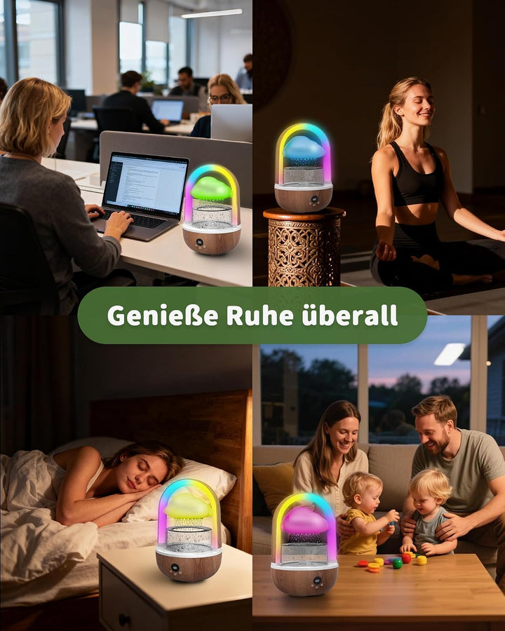 Regenwolken Luftbefeuchter Mit Regenbogenlicht, Weljoy Luftbefeuchter Schlafzimmer Mit Exklusive APP