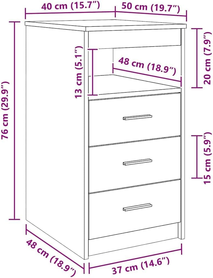 vidaXL Schubladenschrank Altholz-Optik 40x50x76 cm Holzwerkstoff, Schrank, Kommode mit Schublade, Sc