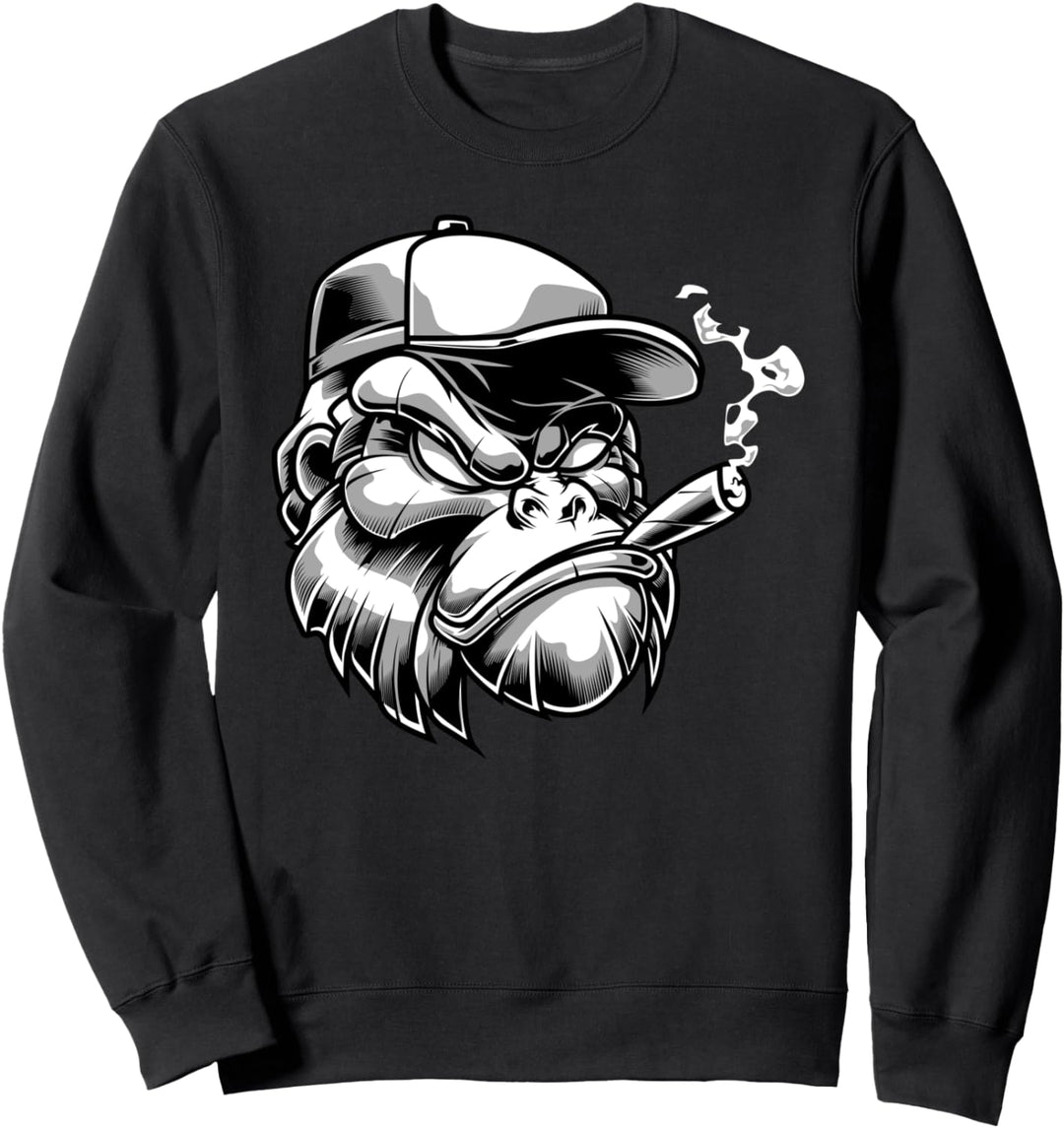 Gorilla mit Zigarre Silberrücken Affe Geschenk Sweatshirt