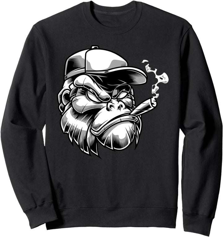 Gorilla mit Zigarre Silberrücken Affe Geschenk Sweatshirt