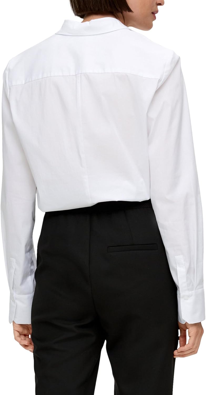 s.Oliver Bluse mit Ziernähten 36 0100_weiss, 36 0100_weiss