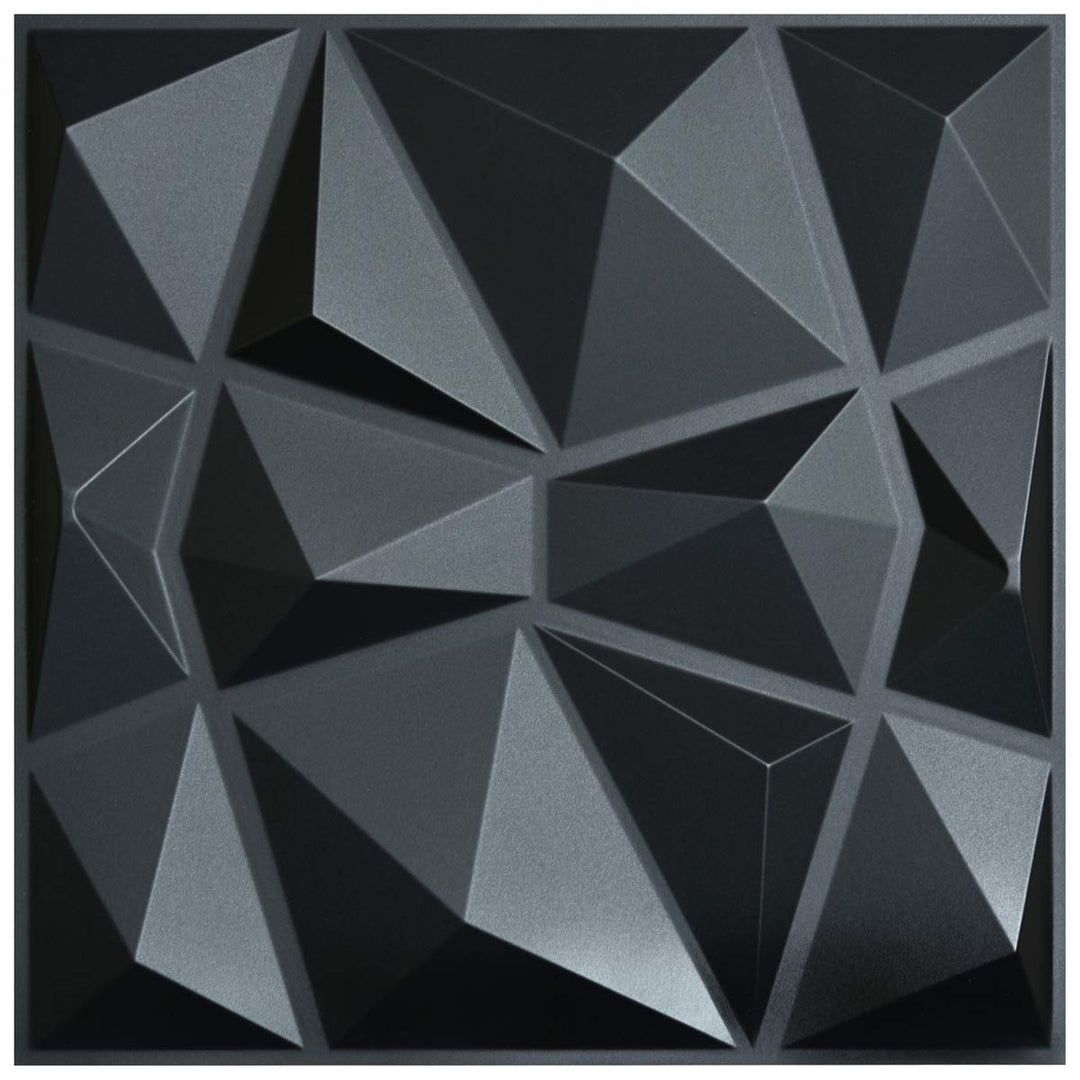 Art3d 3D-Verkleidung Strukturierte 3D Wandpaneele Wandgestaltung, Schwarzer Diamant, 50 * 50 cm (12e