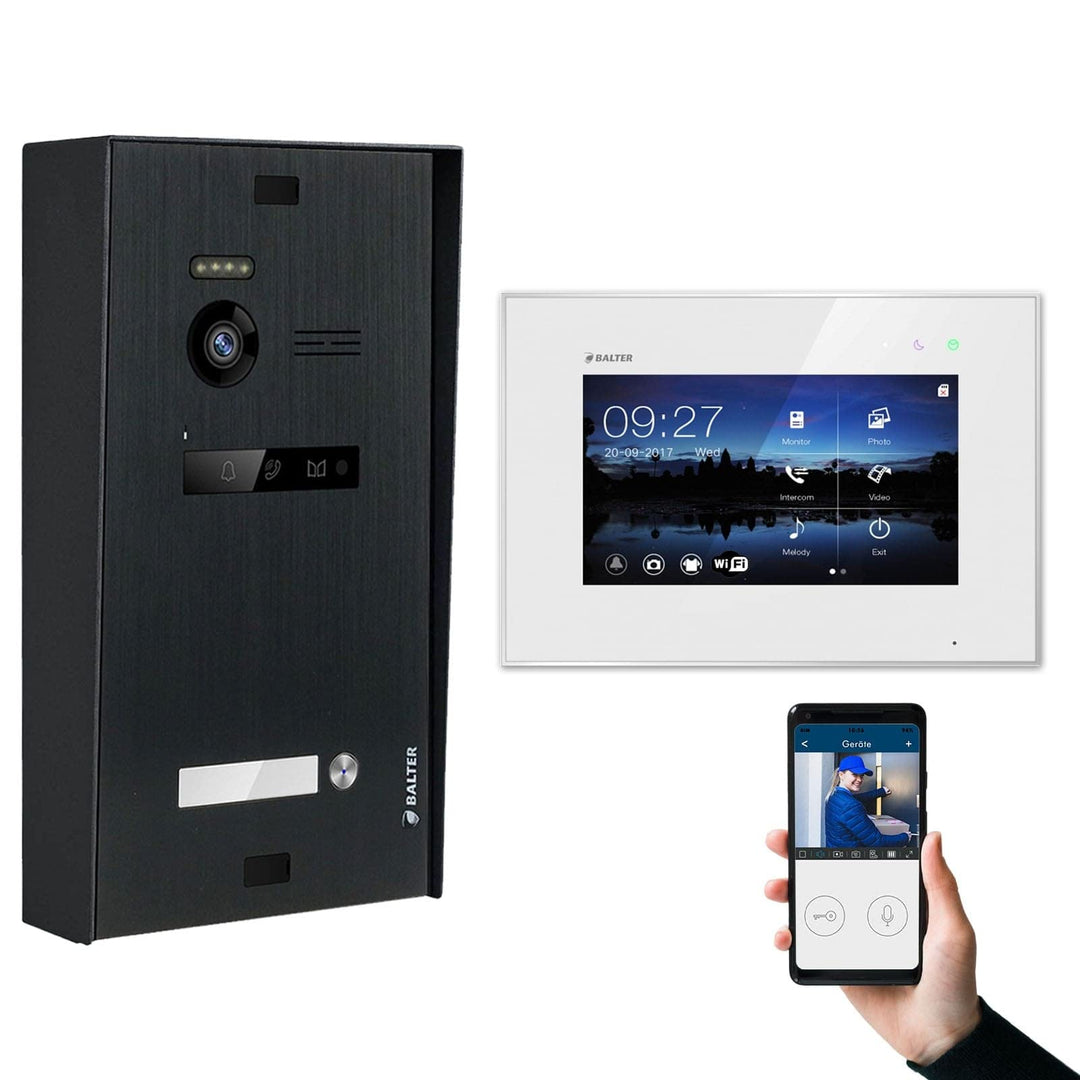 Nonic Balter EVO Aufputz Video-Türsprechanlagen WLAN Set 1 Familienhaus (1x Türstation mit Kamera Sc