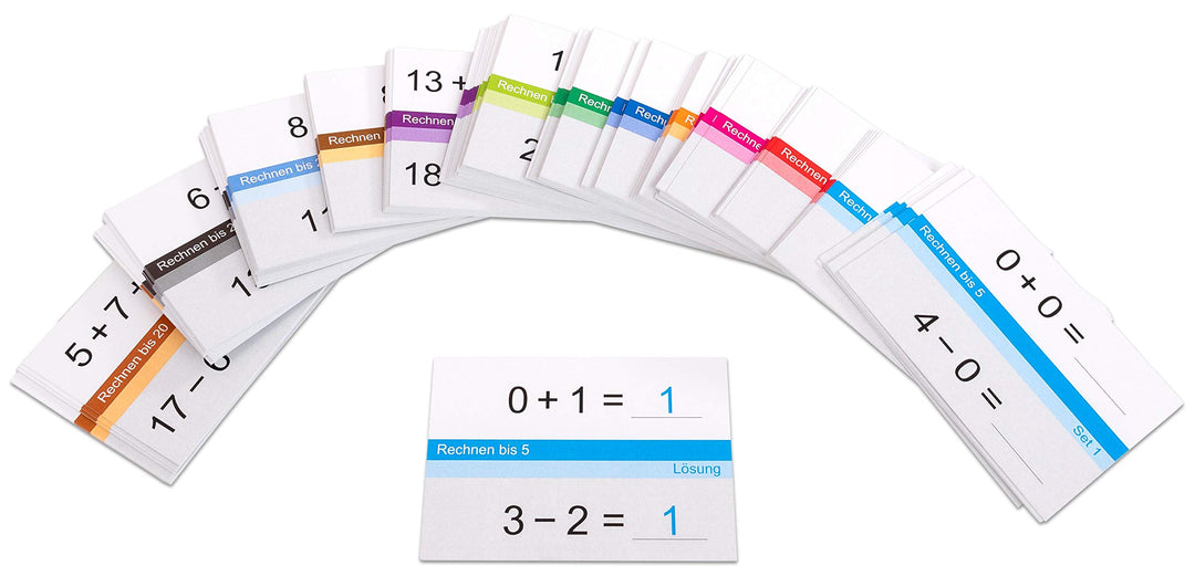 Betzold Selbstlernkarten Mathe in der Grundschule - 5er-Set Rechnen lernen Weiss, Weiss
