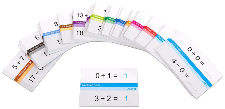 Betzold Selbstlernkarten Mathe in der Grundschule - 5er-Set Rechnen lernen Weiss, Weiss