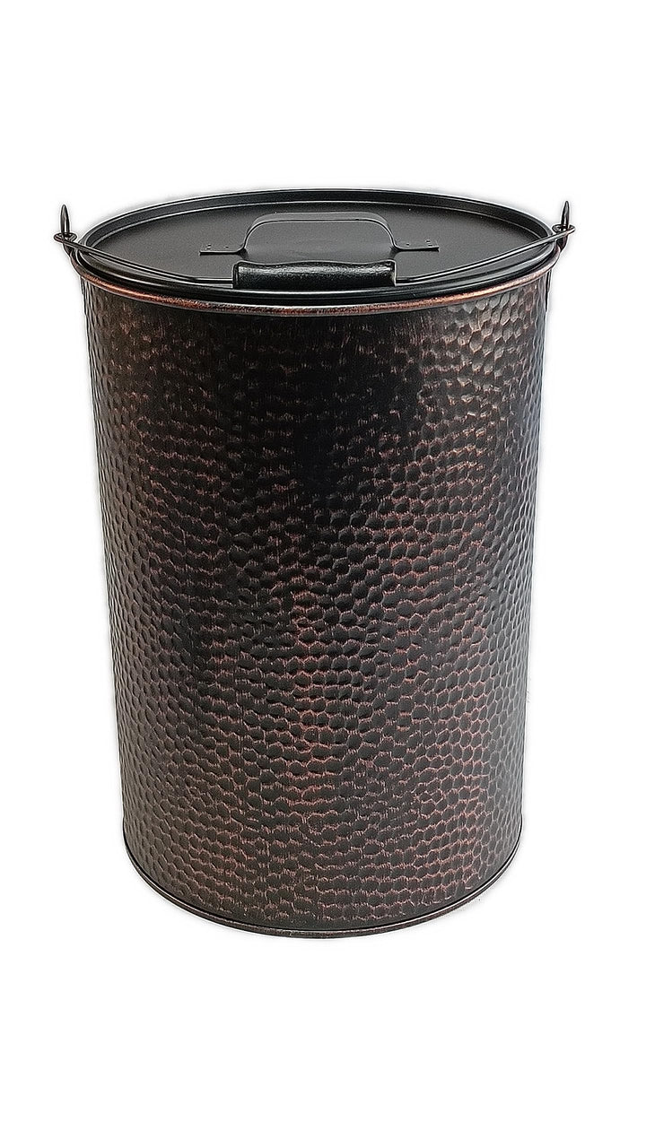 Ascheeimer/Kohleeimer 25l kupfer-gehämmert, 25l kupfer-gehämmert