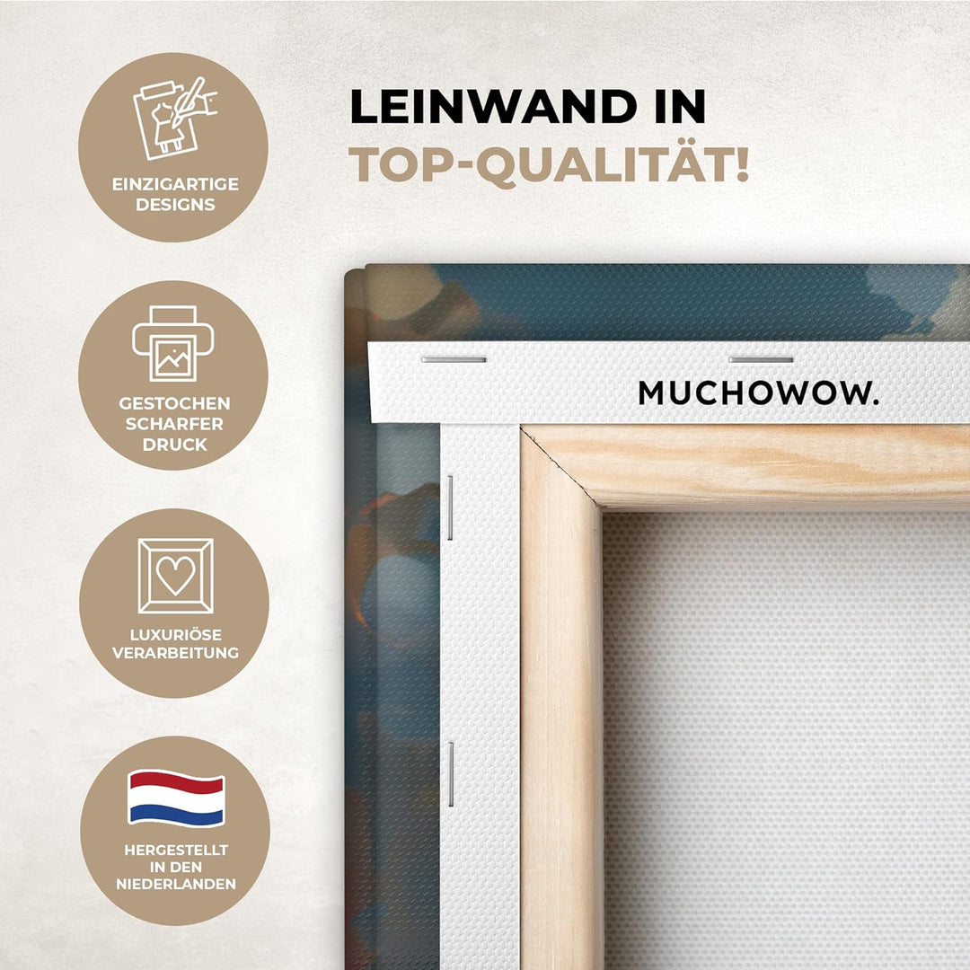 MuchoWow© Bild auf Leinwand Gross 120x80 cm XXL Schlafzimmer Bilder Wand Deko Wohnzimmer Modern Wand