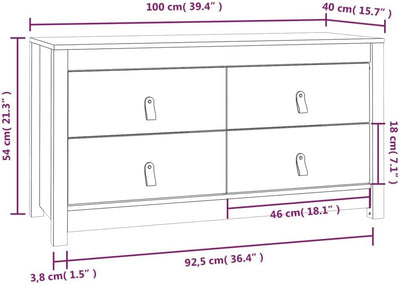 FIRBNUS 100x40x54 cm Beistellschrank Seitenschrank Konsolenschrank mit 4 Schubladen Badezimmerschran