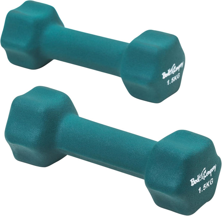 Bad Company Neopren Hanteln 0,5kg bis 5kg farbig I Kleine Hantel gummiert für Fitness Gymnastik Aero