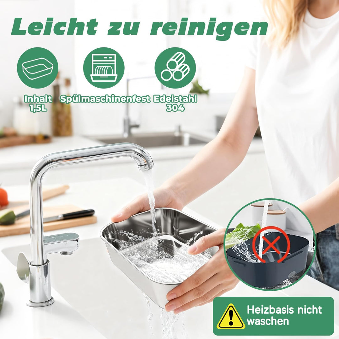 Elektrische Lunchbox 80W Warmhaltebox Für Essen, 1,5L Aufwärmbehälter Für Essen 3-in-1 Electric Lunc
