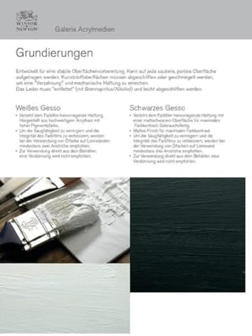 Winsor &amp; Newton 3054825 Galeria Gesso, 1 Liter Topf, Grundierung für die Leinwand, schwarz 1 Ltr.- G