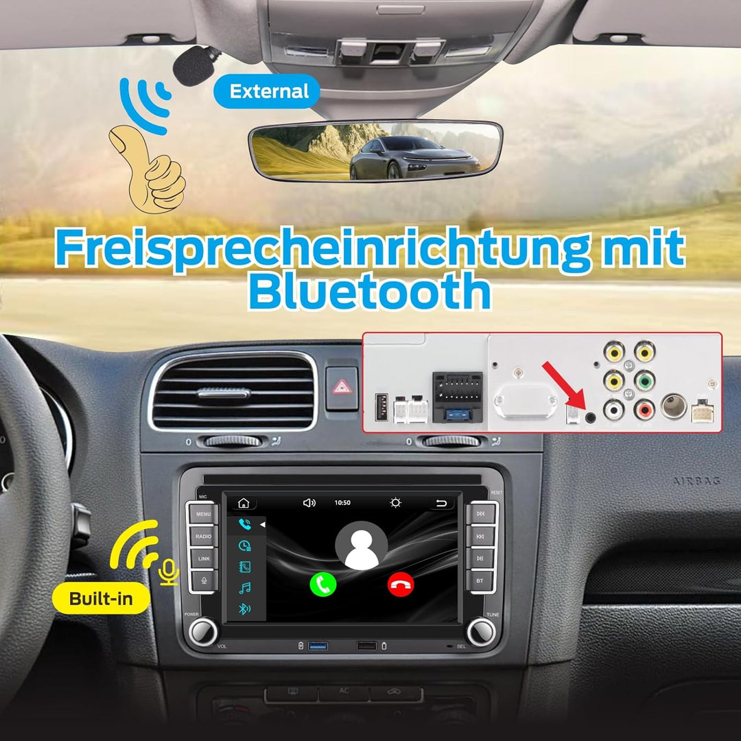 Linux Autoradio 5s Start | Bluetooth/Wireless CarPlay/Android Auto/FM/AM/RDS/USB | 100W DSP | Für VW
