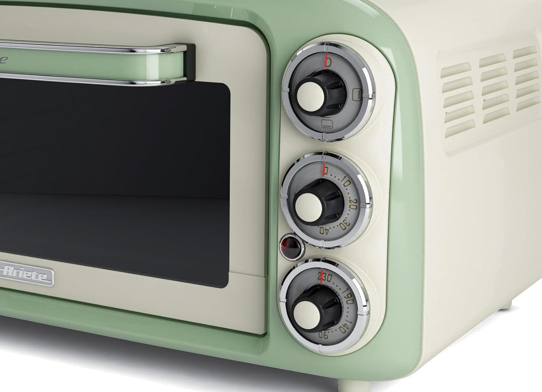Ariete Vintage-Ofen 979, Retro Elektrobackofen mit 3 Backpositionen, 30 cm Pizzaofen, Max temp. 230°