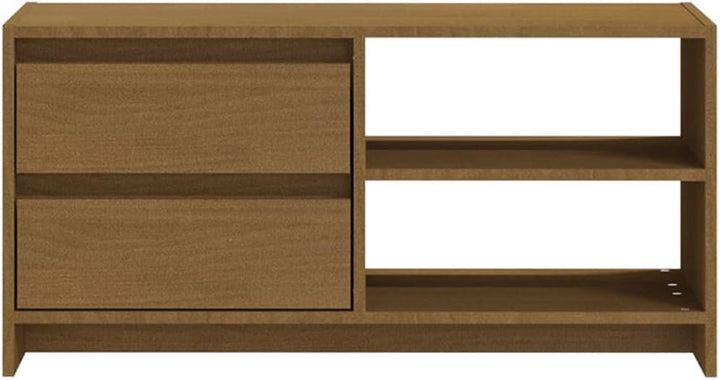 homiuse TV-Schrank TV Lowboard Honigbraun 80x31x39 cm Massivholz Kiefer TV Board Fernsehschrank Fern