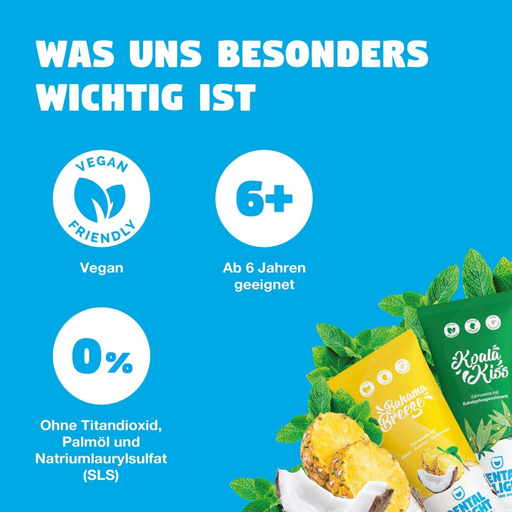 DENTAL DELIGHT Polar Punch Zahnpasta, Vegane Zahnpasta mit Geschmack, Zahncreme (Minze, 12er Pack)