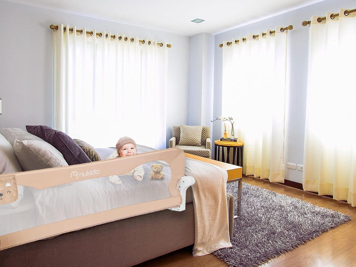 NUKIDO Sicherheitsbarriere Sicherheitsgitter für Bett Kinderbett Sicherheitsgeländer Schutzgeländer