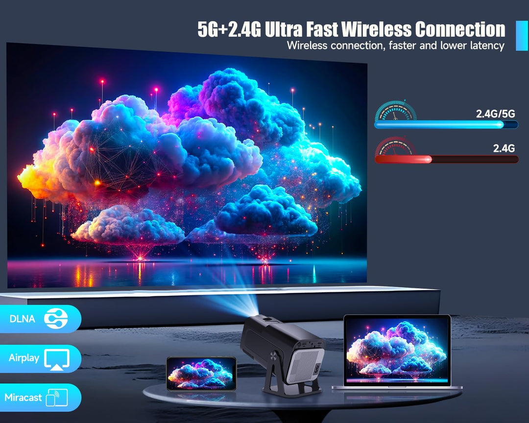 [Netflix Offiziell] HY320 NTV Android 13 Smart Beamer mit Various Offiziell TV Apps,Sprachassistent