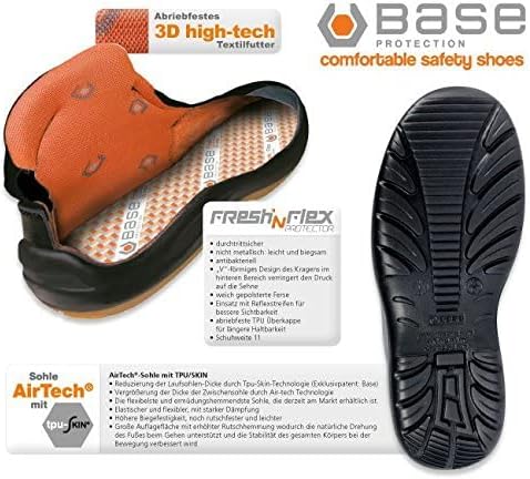 Base B119 Mens Kampfstiefel 43 EU Schwarz Grau, 43 EU Schwarz Grau
