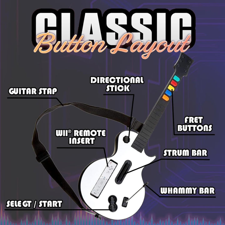 DOYO Wii Guitar Hero, kabelloser Guitar Hero Controller für Guitar Hero Wii und Rock Band 2 Wii U-Sp