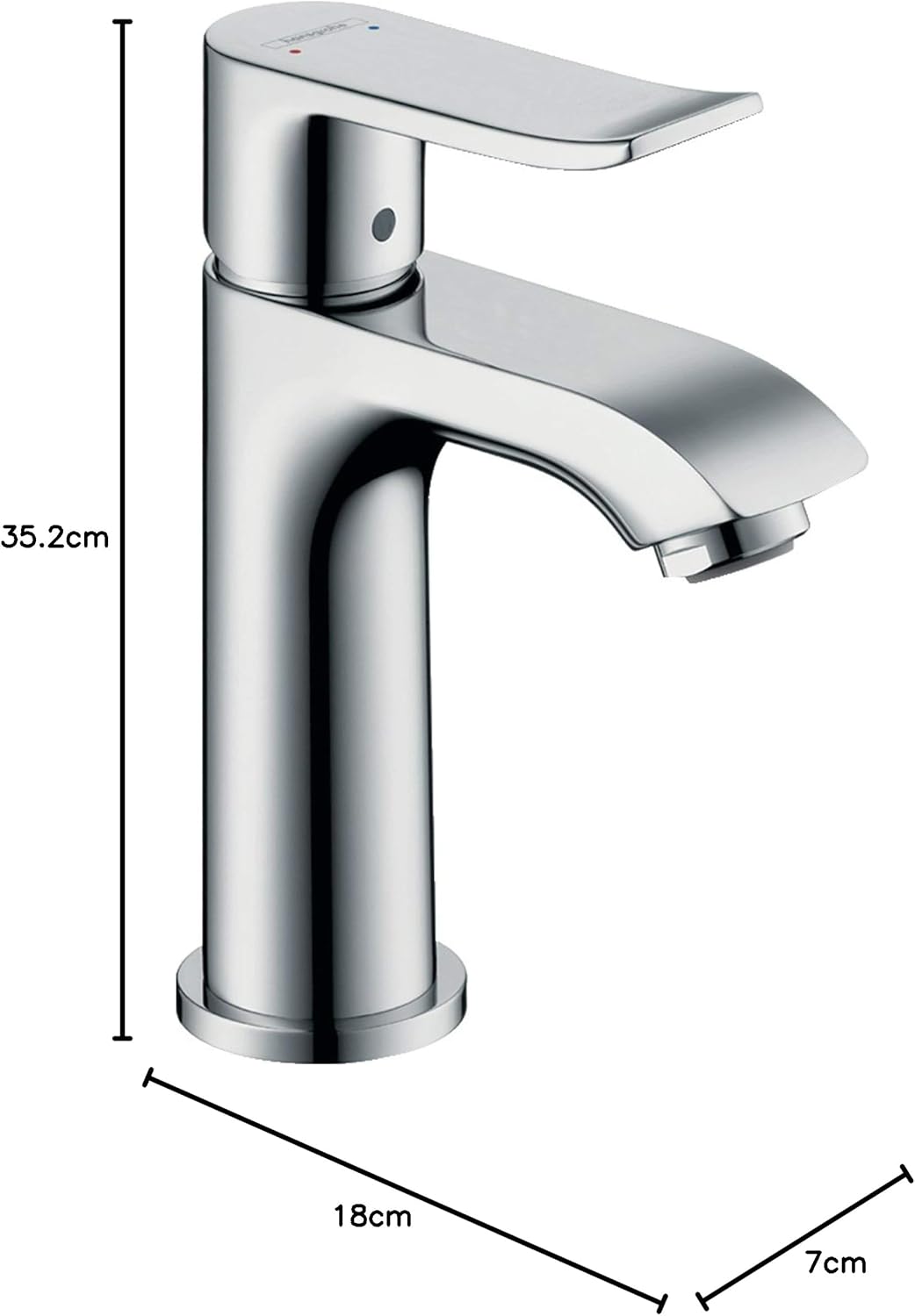 hansgrohe Wasserhahn Metris (Armatur mit Auslaufhöhe 100mm ohne Ablaufgarnitur) Chrom Chrom Auslaufh