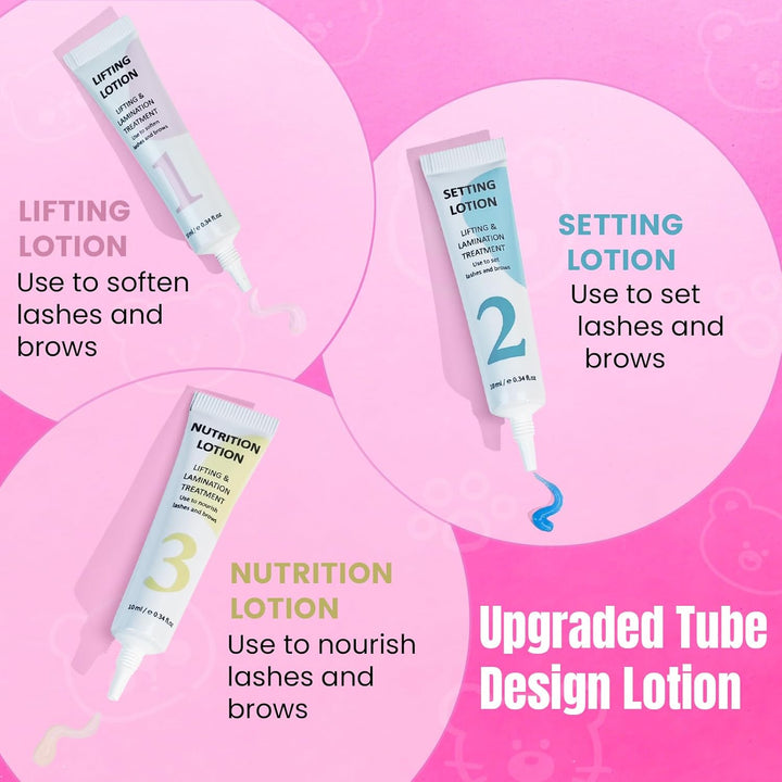 PERMANIA Wimpernlifting Set, Lash Lifting Set, Sanfte Dauerwelle für Wimpern & Augenbrauen, mit Wied
