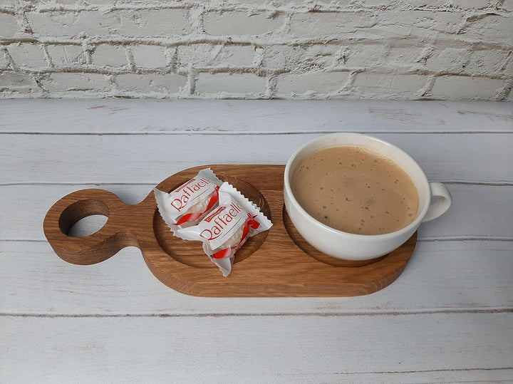 B4K® Brotzeitbrett aus Eichenholz | Geölt | Tranchierbrett | Frühstücksbrett | Untersetzer | Servier