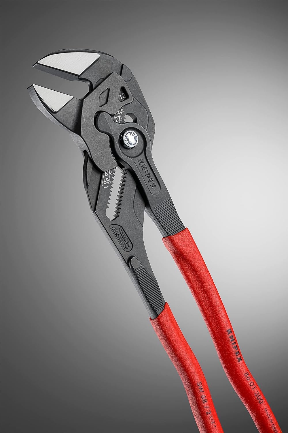 KNIPEX Zangenschlüssel, Multi-Schraubenschlüssel, Chrom-Vanadium, Rostschutz atramentiert, 300 mm, 8