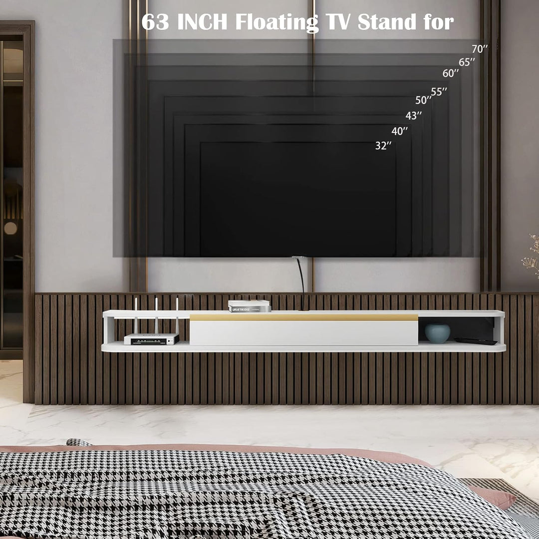 Pmnianhua TV Lowboard Hängend, TV Schrank Hängend, Wand befestigter schwimmender TV-Ständer Unterhal