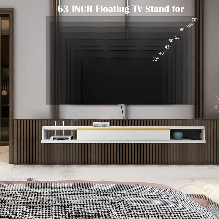 Pmnianhua TV Lowboard Hängend, TV Schrank Hängend, Wand befestigter schwimmender TV-Ständer Unterhal