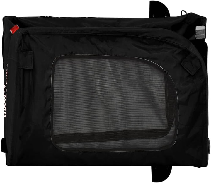 vidaXL Fahrradanhänger Hunde Schwarz und Grau Oxford-Gewebe und Eisen Schwarz 68 x 134 x 73 cm, Schw