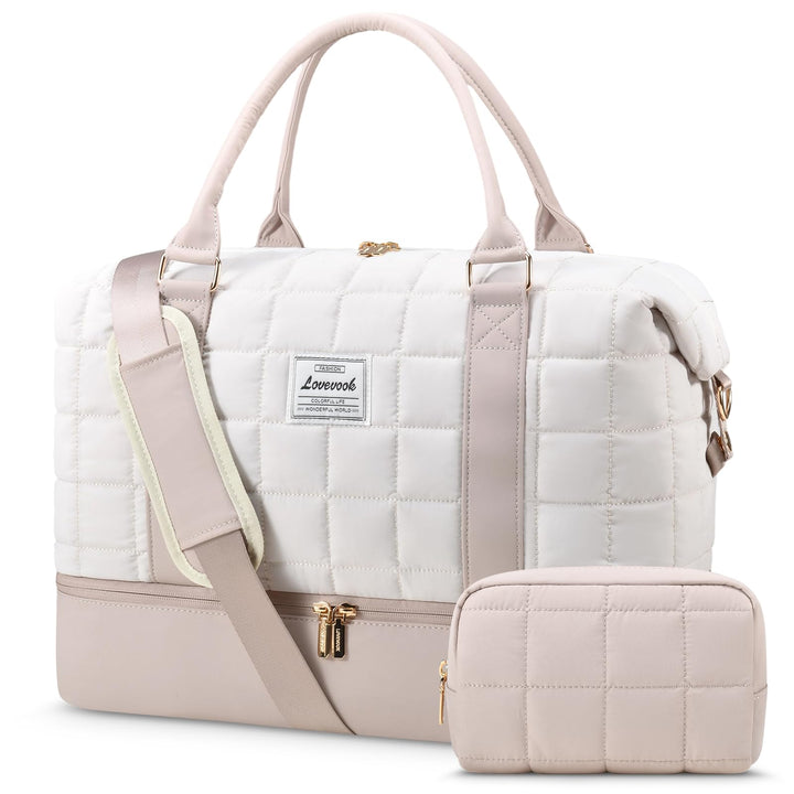LOVEVOOK Reisetasche Damen, Leicht Puffer Weekender Handgepäck Tasche Kliniktasche Geburt Krankenhau
