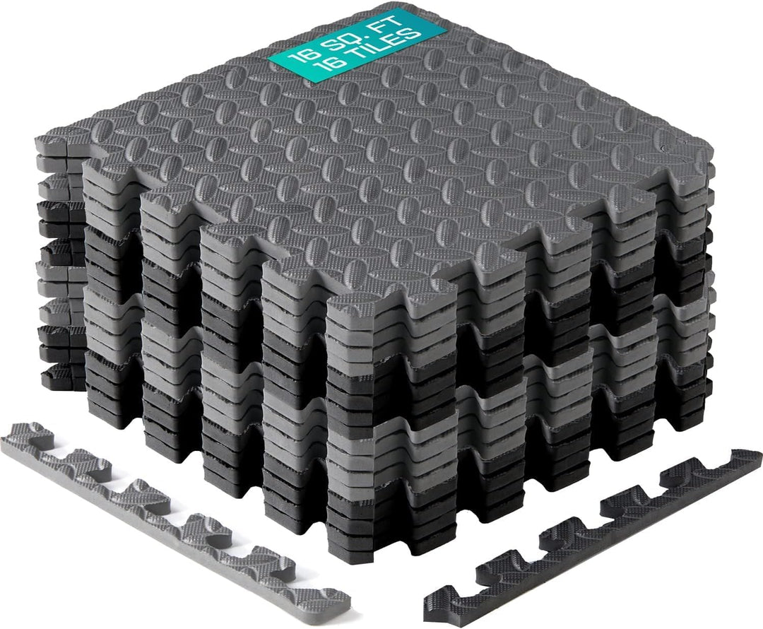 Yes4All 30x30 cm Set 12/16/36 Puzzlematte Premium Schutzmatten Bodenschutz Bodenfliesen Sportmatte G