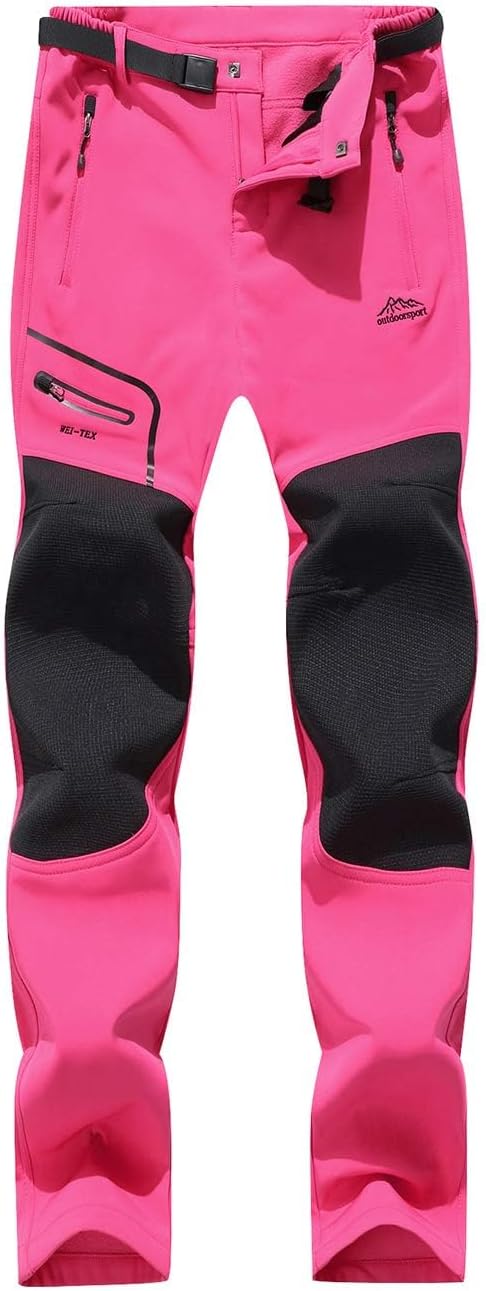 BenBoy Damen Wanderhose Wasserdicht Softshellhose Outdoorhose Winddicht Warm Gefüttert Winter Skihos