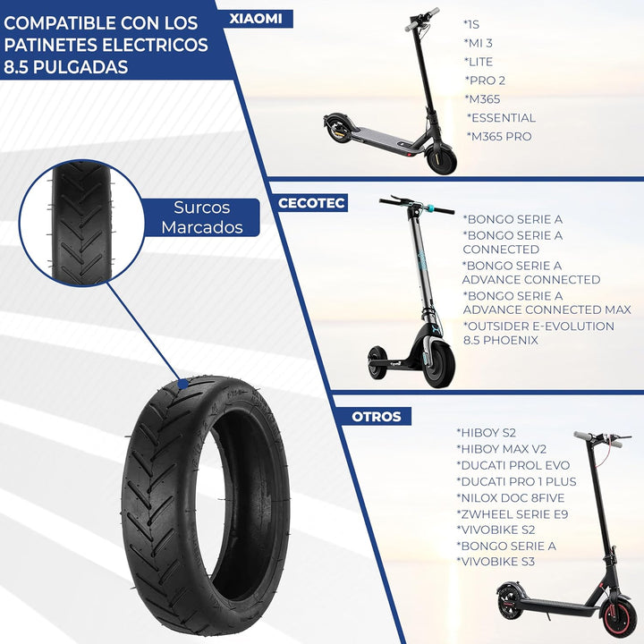 ANSENI e scooter reifen 8 1/2 x2 Reifen scooter ersatzräder für scooter 1 Reifen und 1 Schläuche, Ro