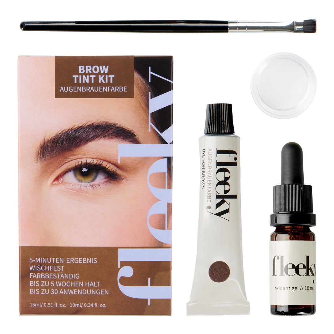 fleeky Tint Kit Brown - DIY Set fürs Färben von Gesichtshärchen wie Augenbrauen, Barthaaren etc. bes