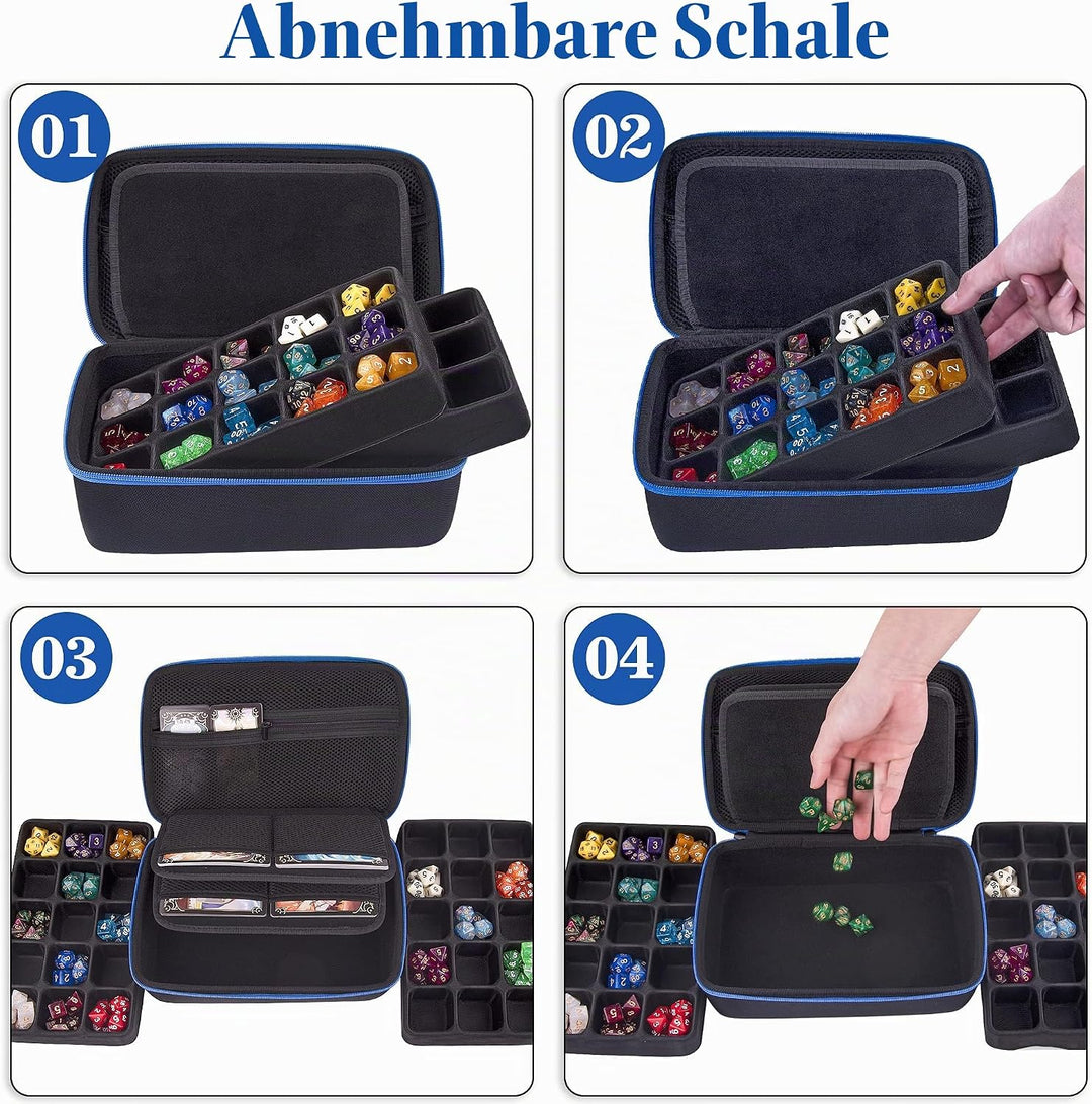 SIQUK Würfeletui kompatibel mit DND Würfel Set, Tischspiele Würfel Fall und Würfel Rollen Tablett Wü