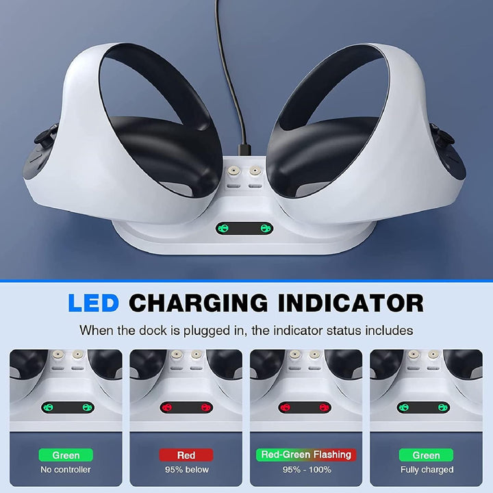 Controller-Ladestation, für PS5-Ladestation mit Schnelllade-AC-Adapter 5V/2A, Dual-Controller-Ladest