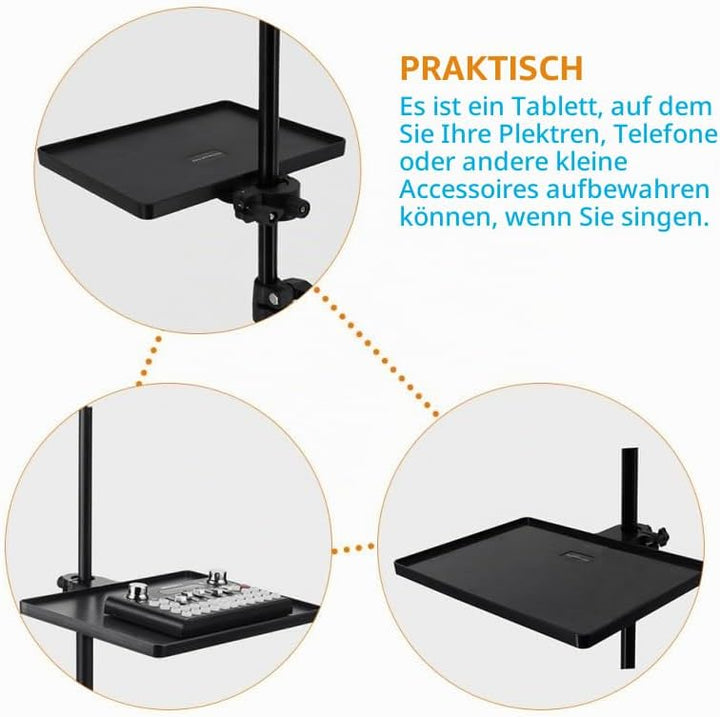 Supvox Mikrofonständer Ablage Soundkartenschale Verstellbares Live Broadcast Regal Kunststoff Tablet
