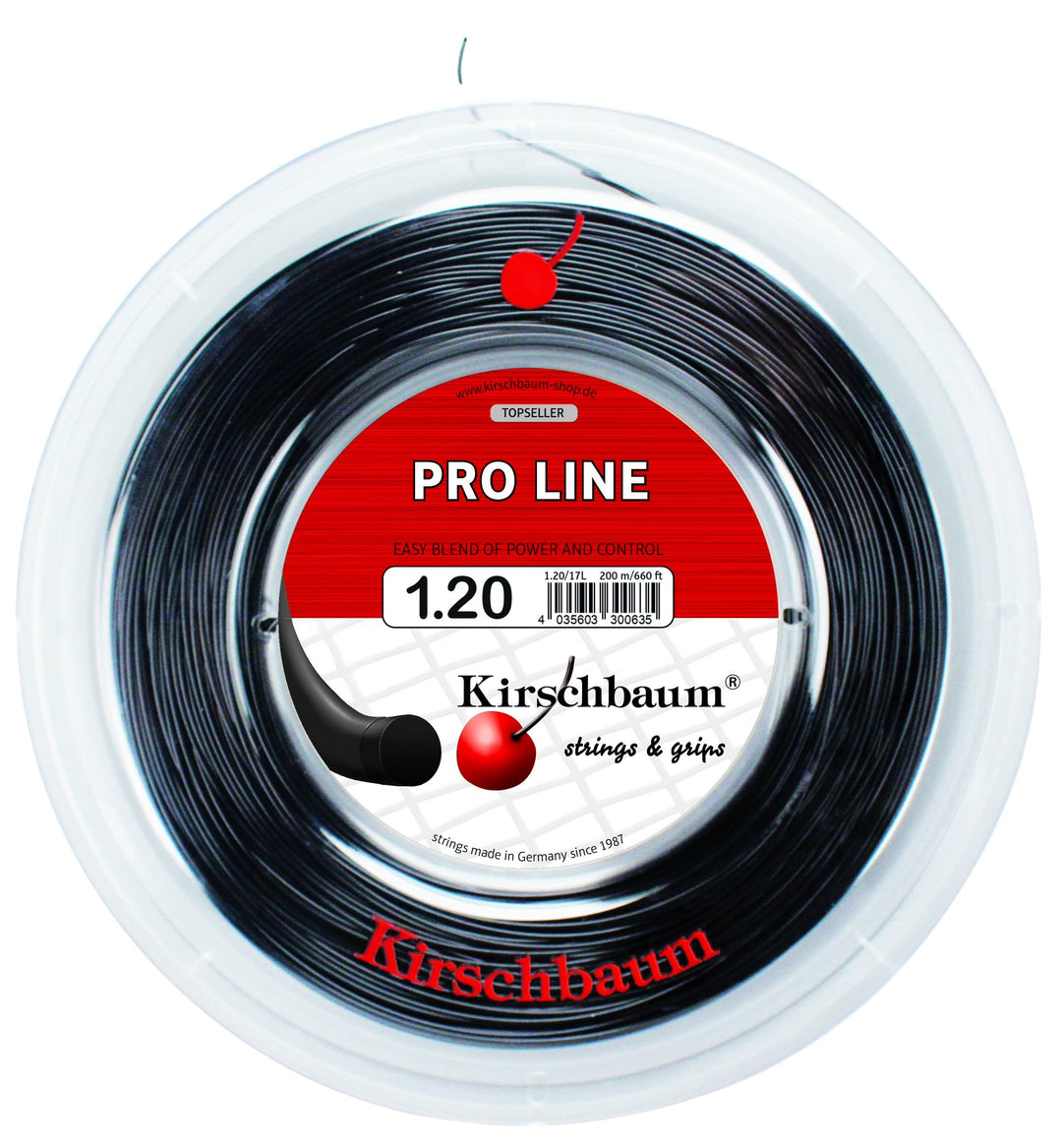 Kirschbaum Saitenrolle Pro Line II 1,20mm Schwarz, 1,20mm Schwarz