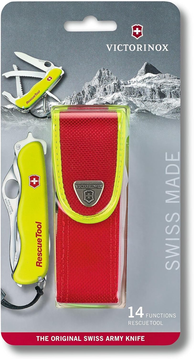 Victorinox Schweizer Taschenmesser Rescue Tool, Swiss Army Knife, 14 Funktionen, Frontscheibensäge,